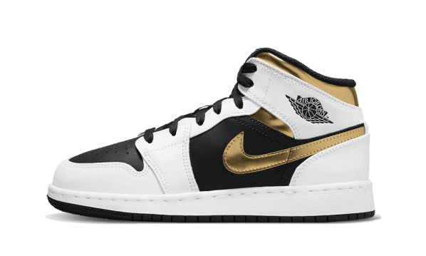 Restock Air Jordan 1 Mid White Gold Black (GS)